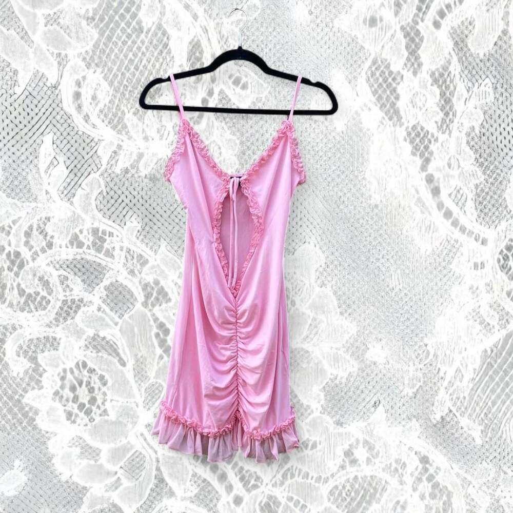 Ego Baby Pink Ruffle Slip Dress